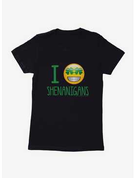 Emoji St. Patrick's Day Icons Shamrock Eyes Shenanigans Womens T-Shirt, , hi-res