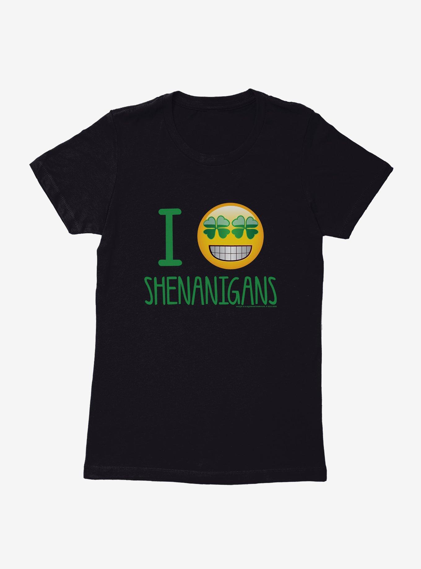 Plus Size Emoji St. Patrick's Day Icons Shamrock Eyes Shenanigans Womens T-Shirt, , hi-res