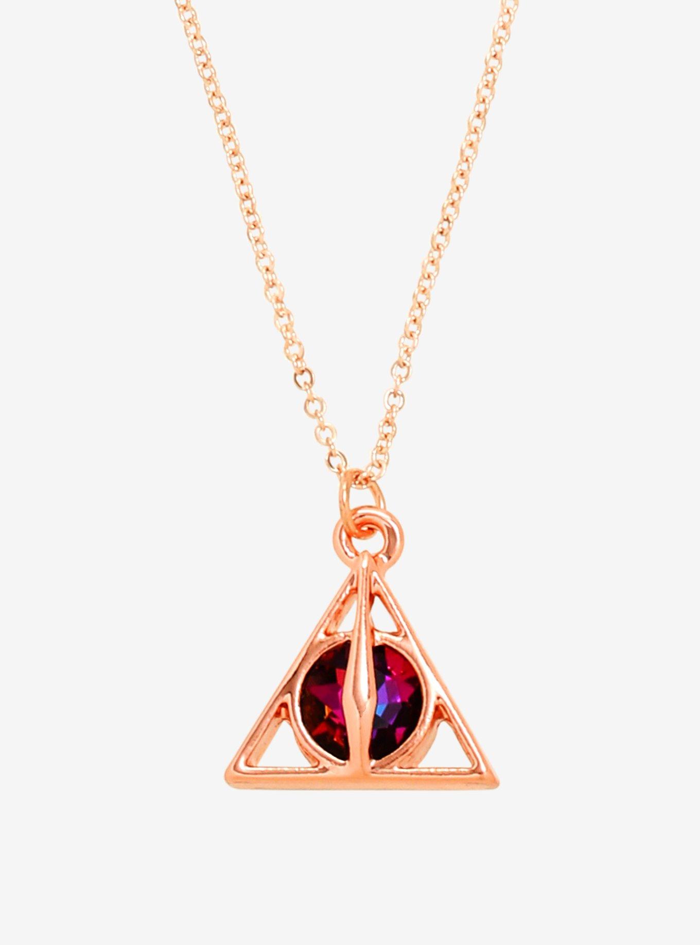 Harry Potter Deathly Hallows Rainbow Gem Necklace, , hi-res