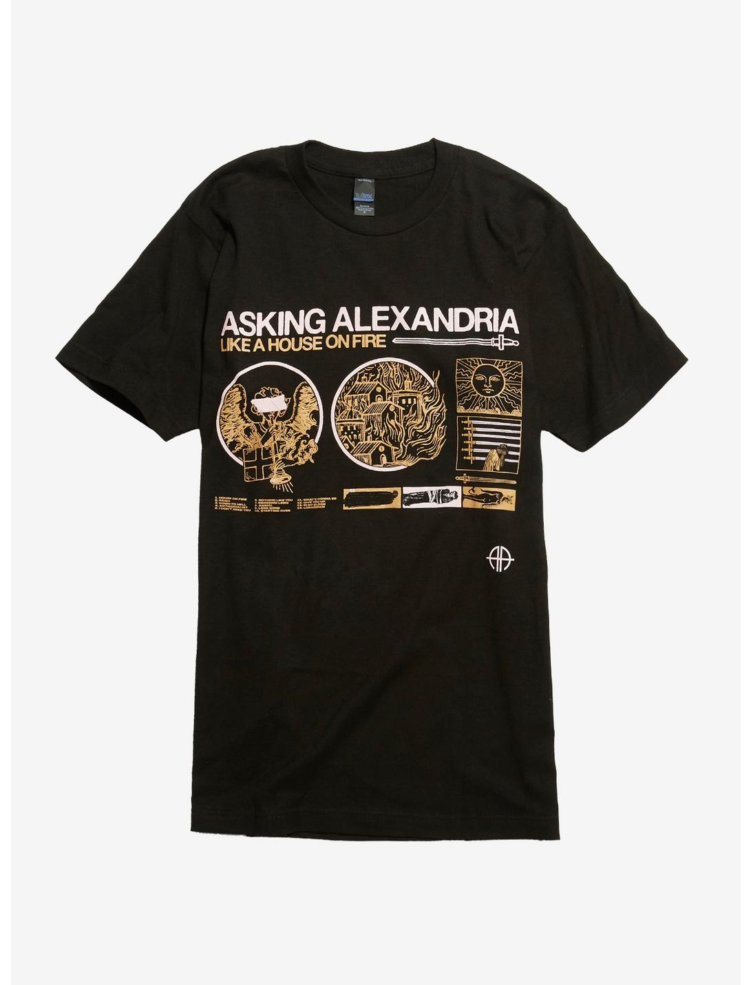 Asking Alexandria Like A House On Fire Album T-Shirt, BLACK, hi-res