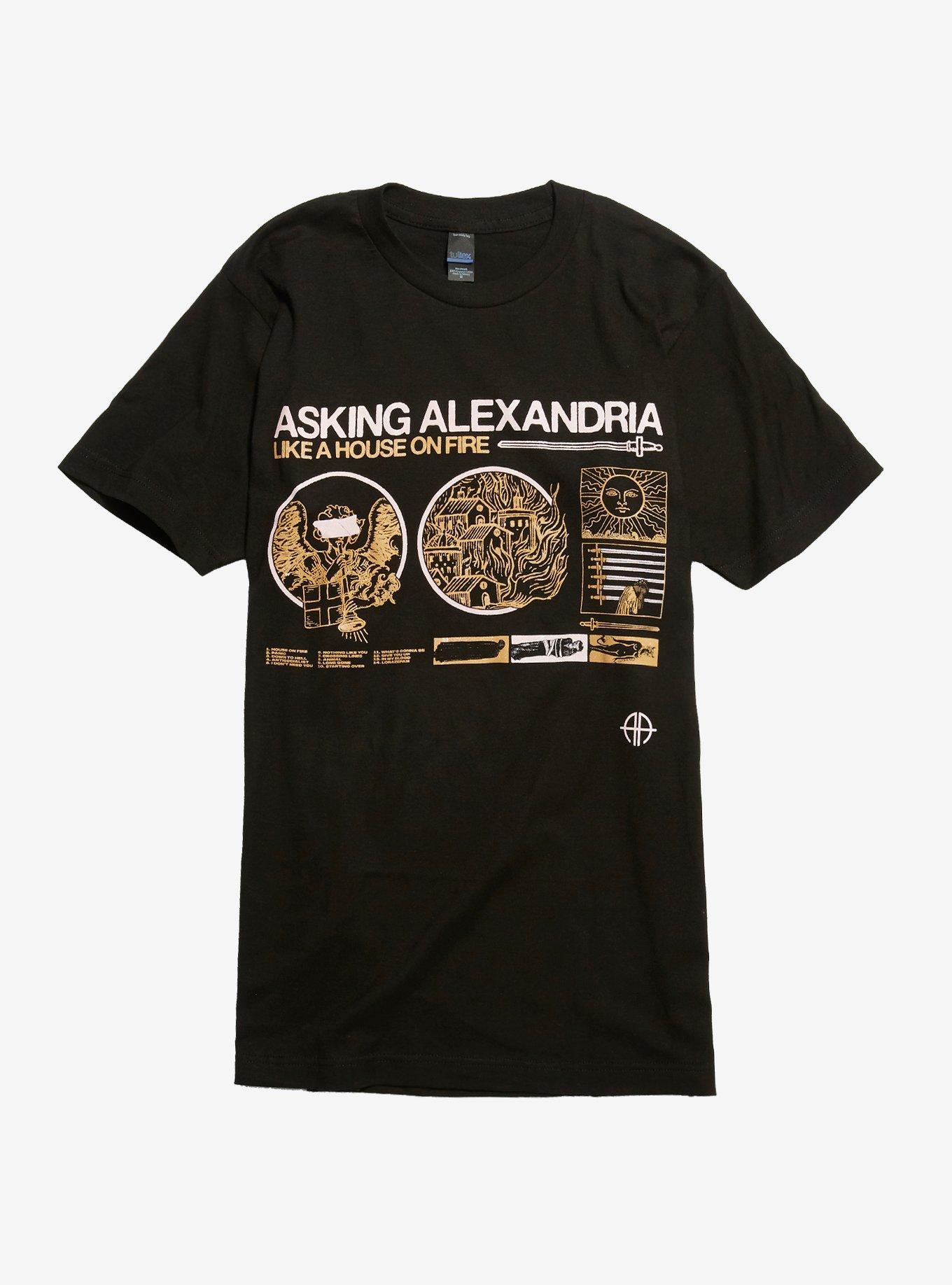 Asking Alexandria Like A House On Fire Album T-Shirt, BLACK, hi-res