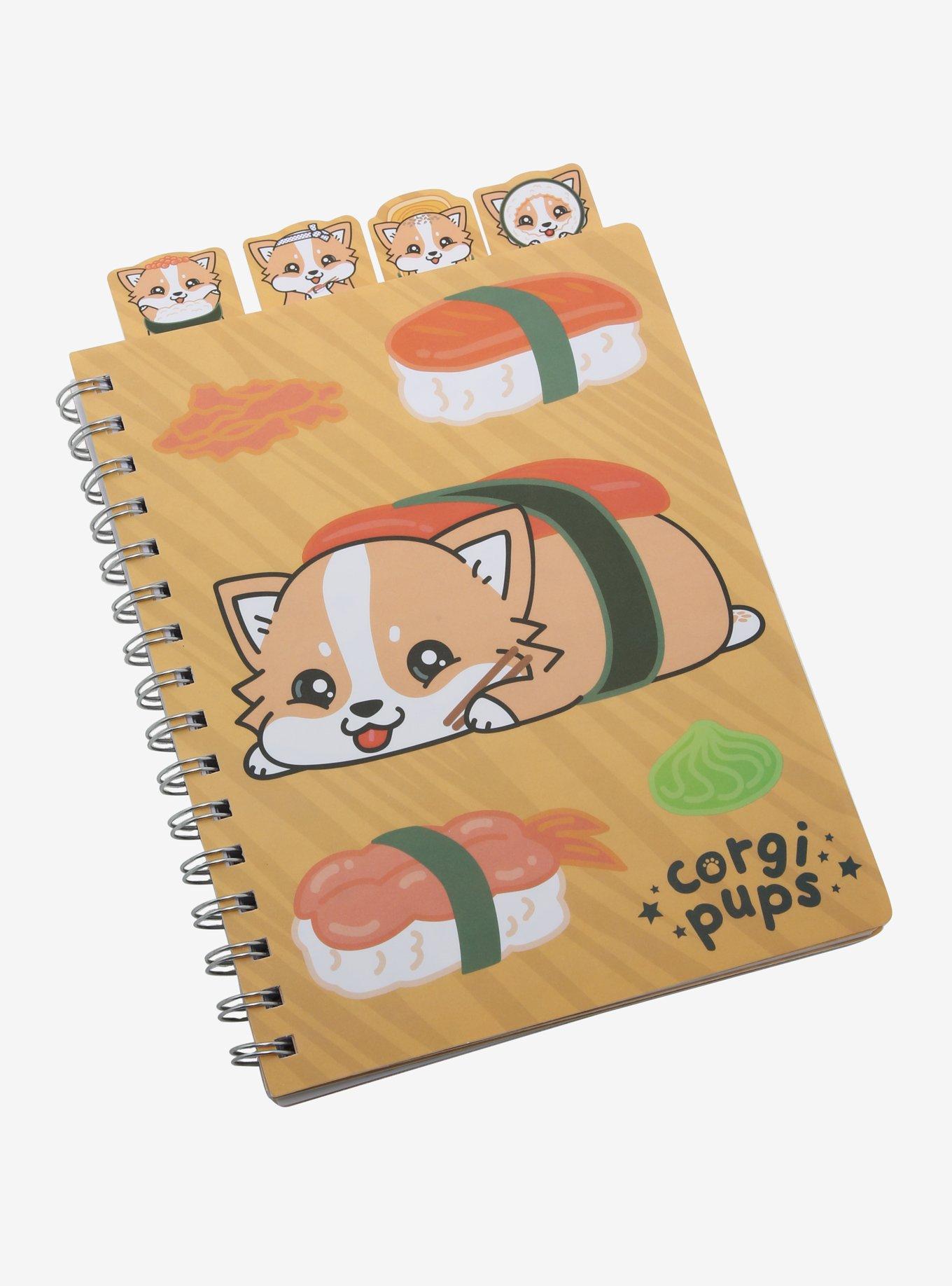 Corgi Sushi Tabbed Journal, , hi-res