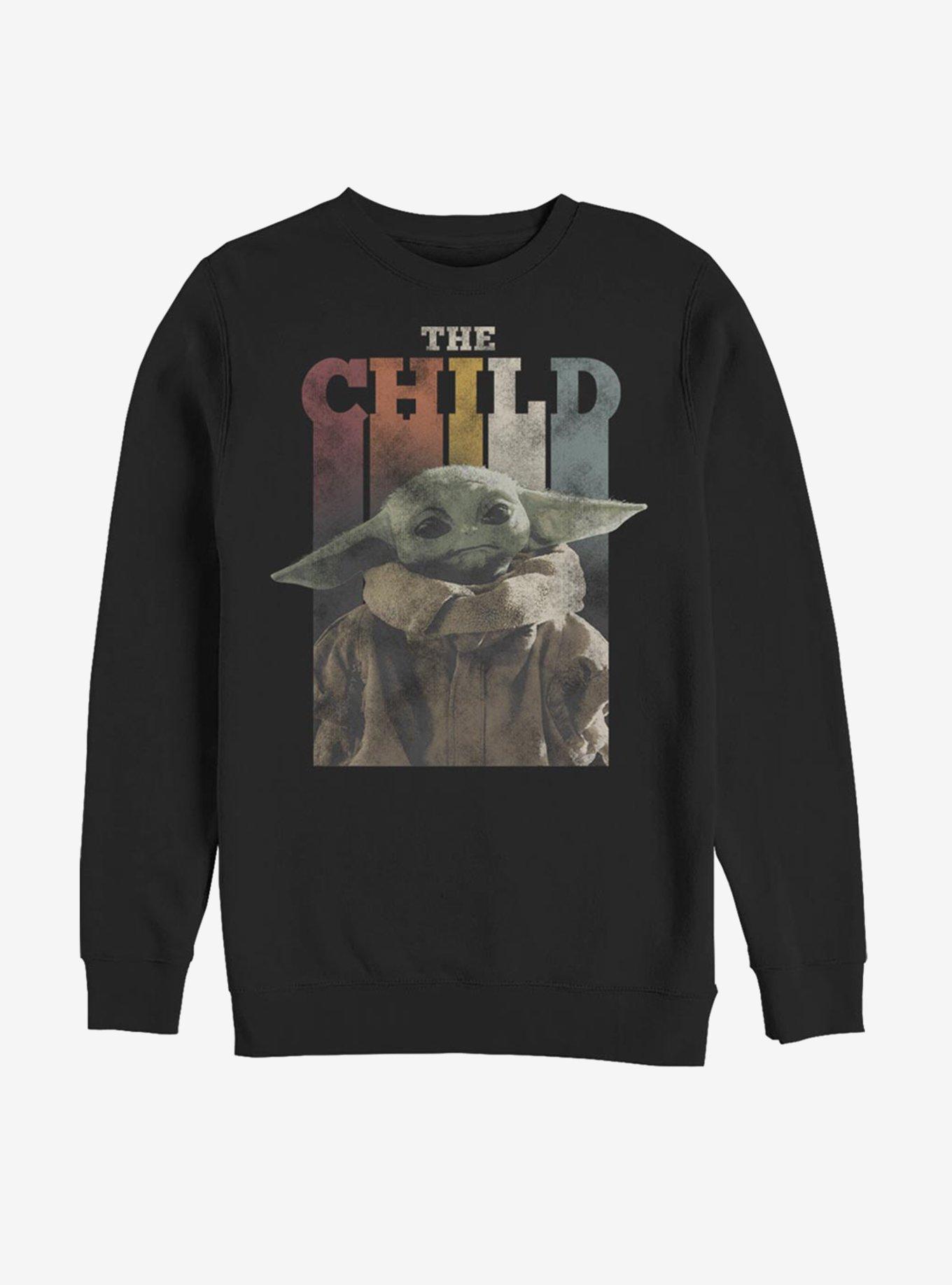 Star Wars The Mandalorian The Child Rainbow Vintage Sweatshirt, BLACK, hi-res