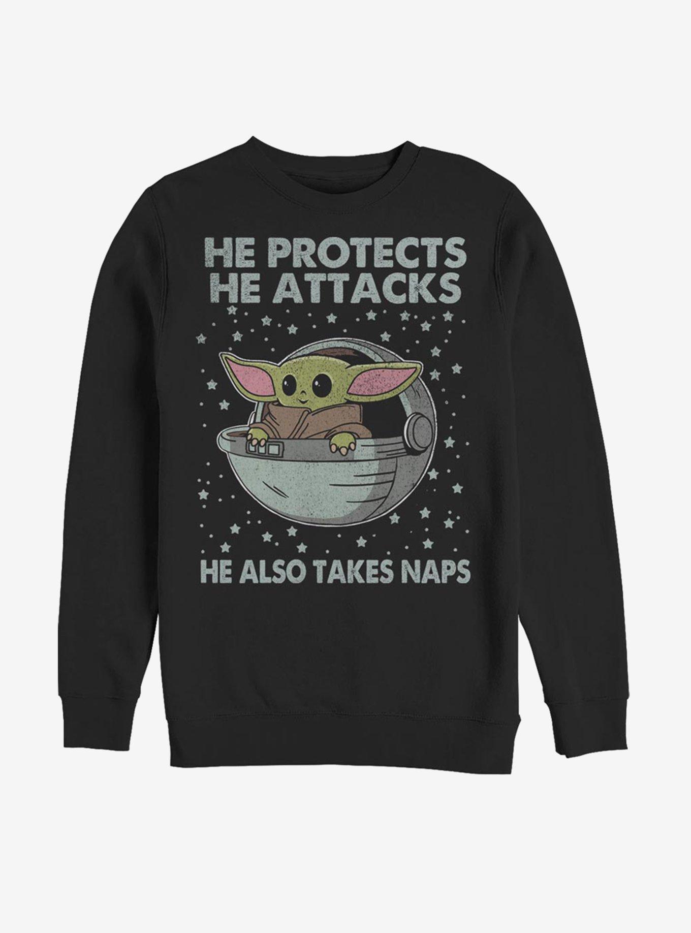 Star Wars The Mandalorian The Child Protect Attack And Nap Sweatshirt, , hi-res