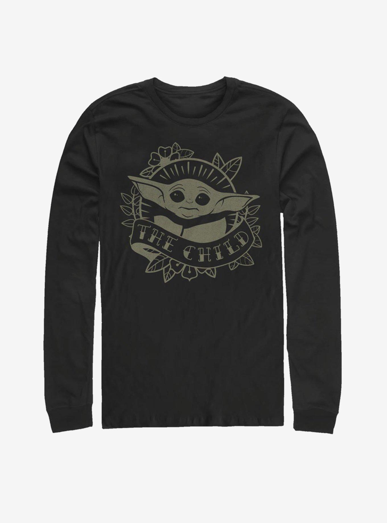 Star Wars The Mandalorian The Child Banner Long-Sleeve T-Shirt, BLACK, hi-res