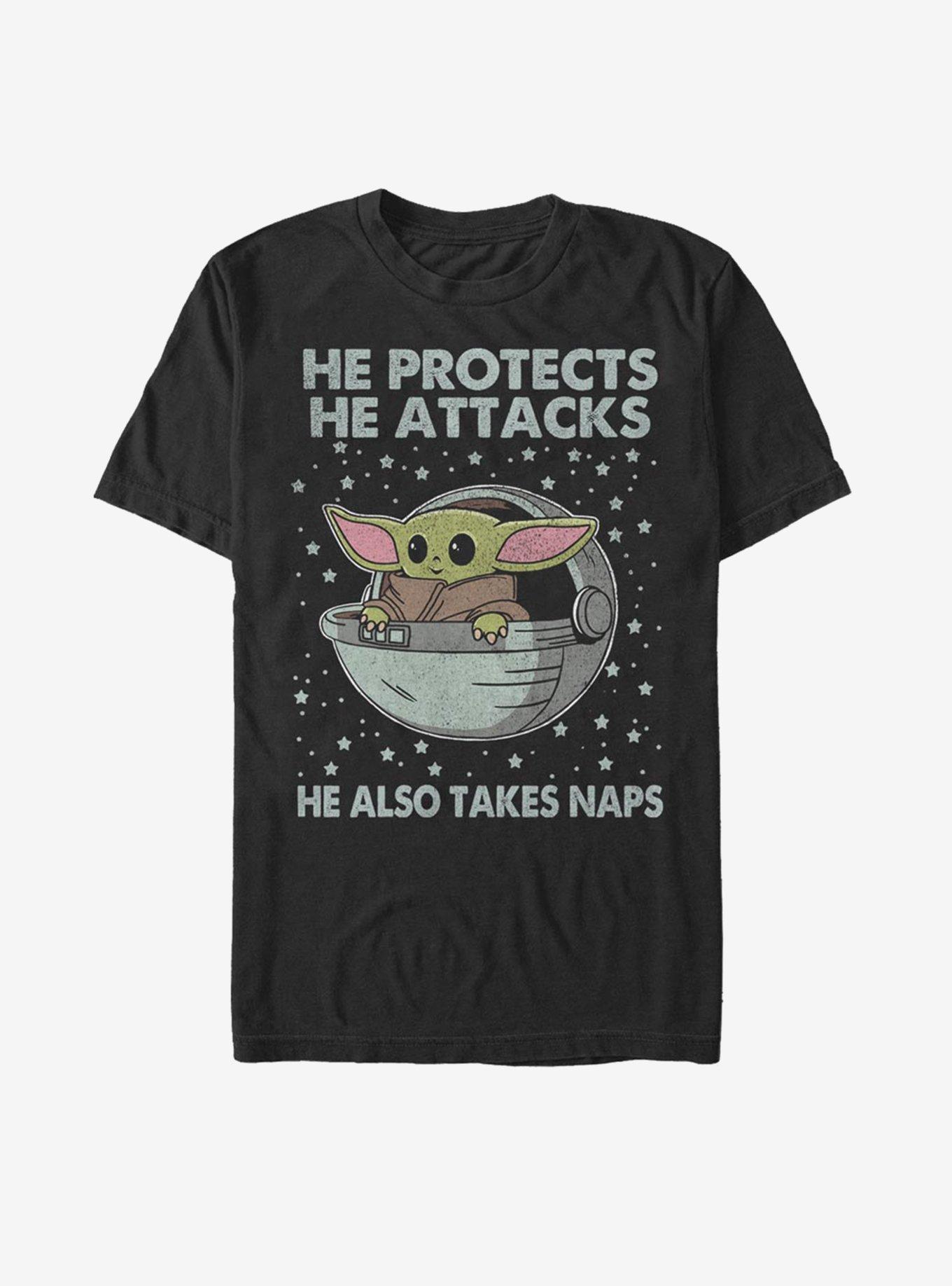 Star Wars The Mandalorian The Child Protect Attack And Nap T-Shirt, , hi-res