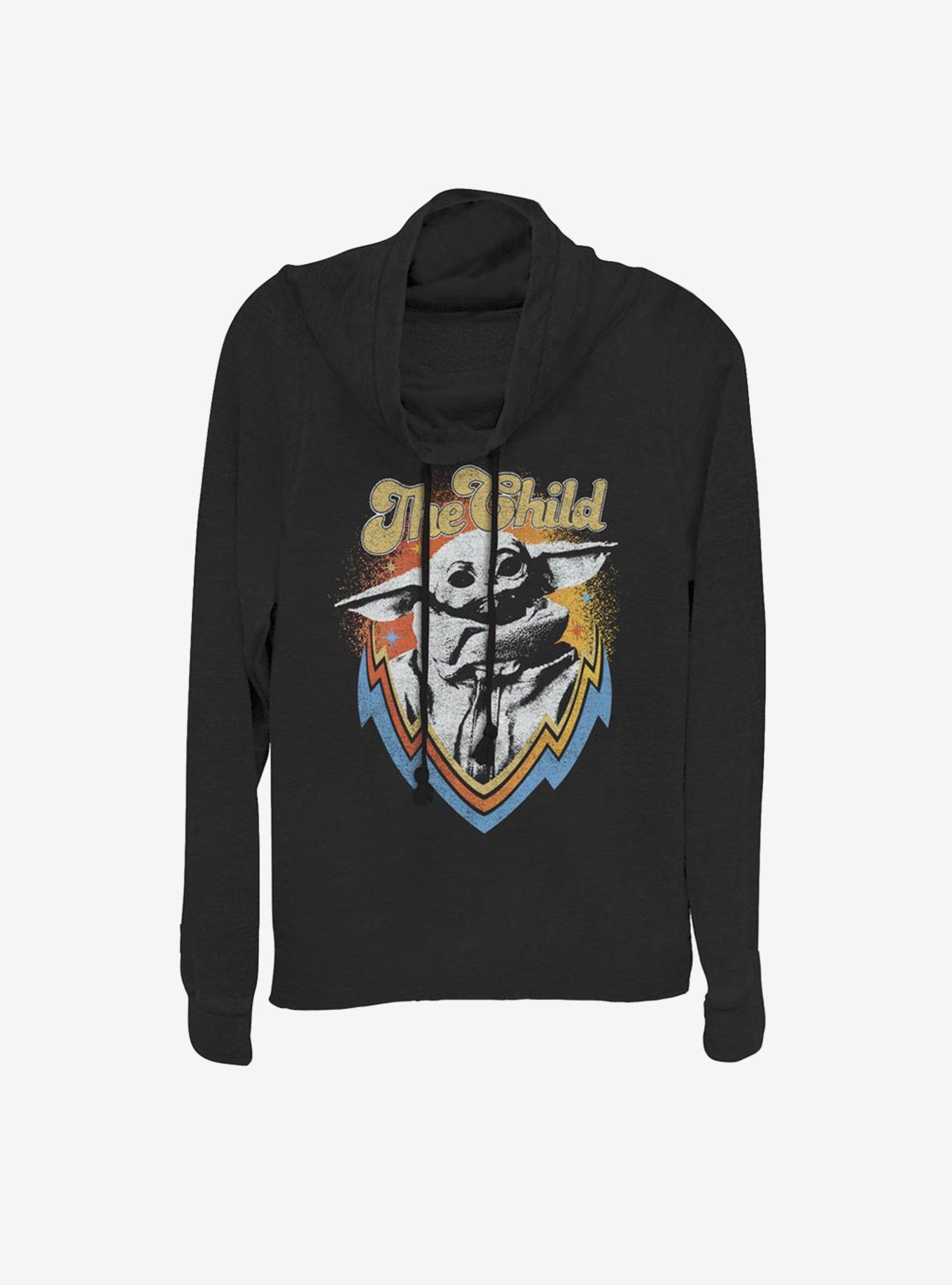 Star Wars The Mandalorian The Child Retro Cowlneck Long-Sleeve Womens Top, , hi-res