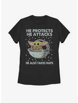 Star Wars The Mandalorian The Child Protect Attack And Nap Womens T-Shirt, , hi-res