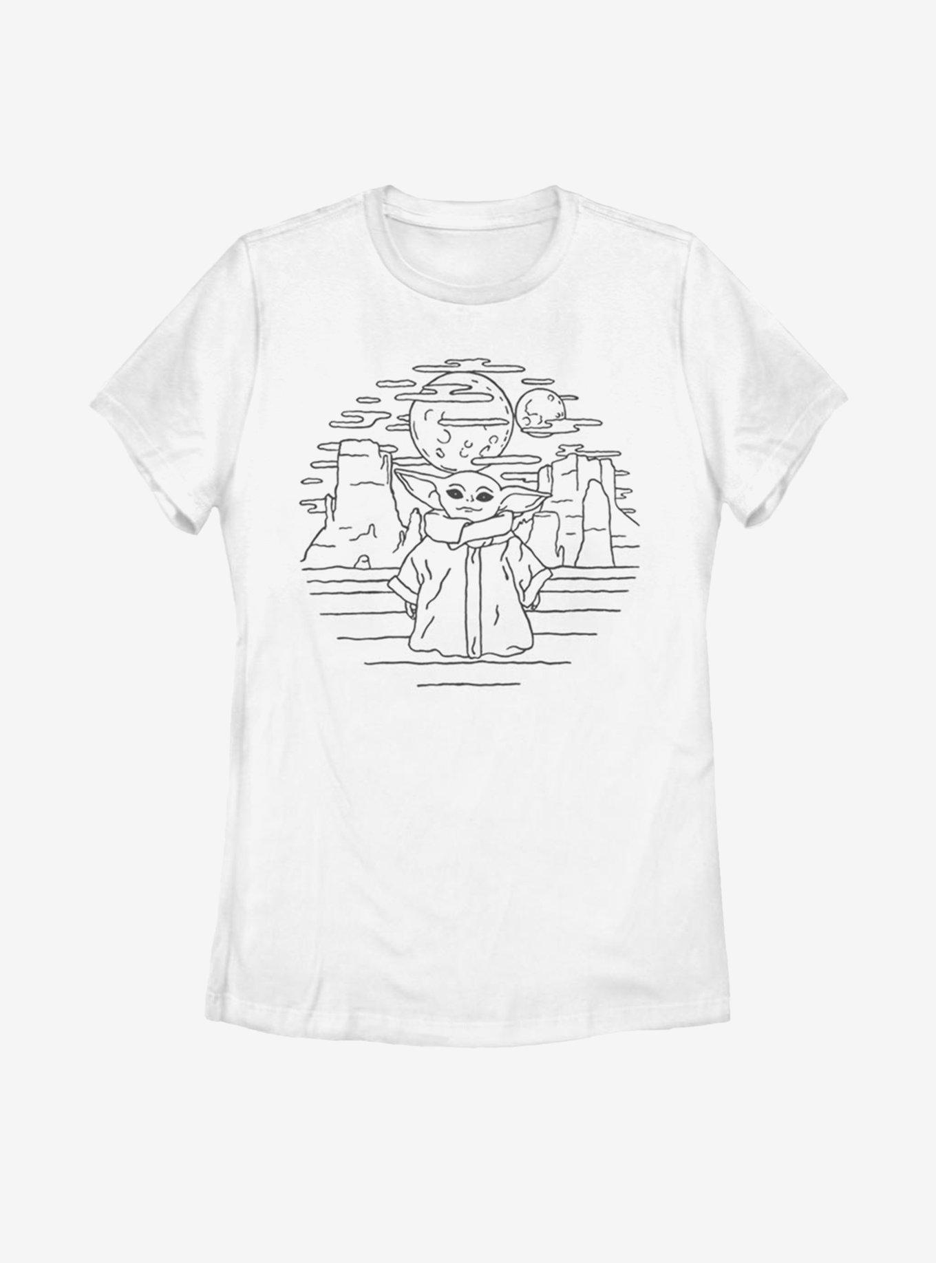 Star Wars The Mandalorian The Child Doodle Womens T-Shirt, WHITE, hi-res