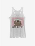 Star Wars The Mandalorian The Child Just Sippin' Womens Tank Top, WHITE HTR, hi-res