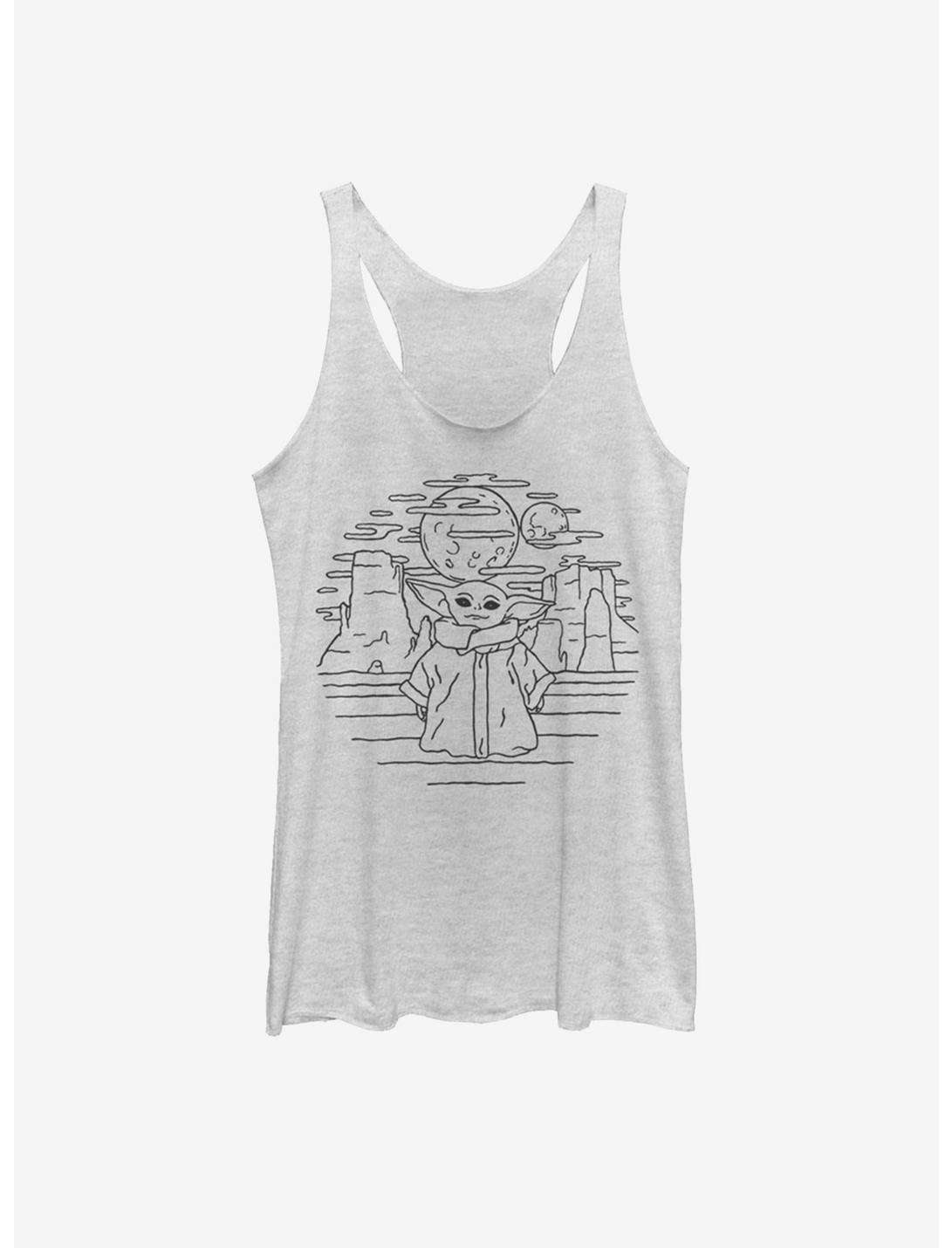 Star Wars The Mandalorian The Child Doodle Womens Tank Top, WHITE HTR, hi-res