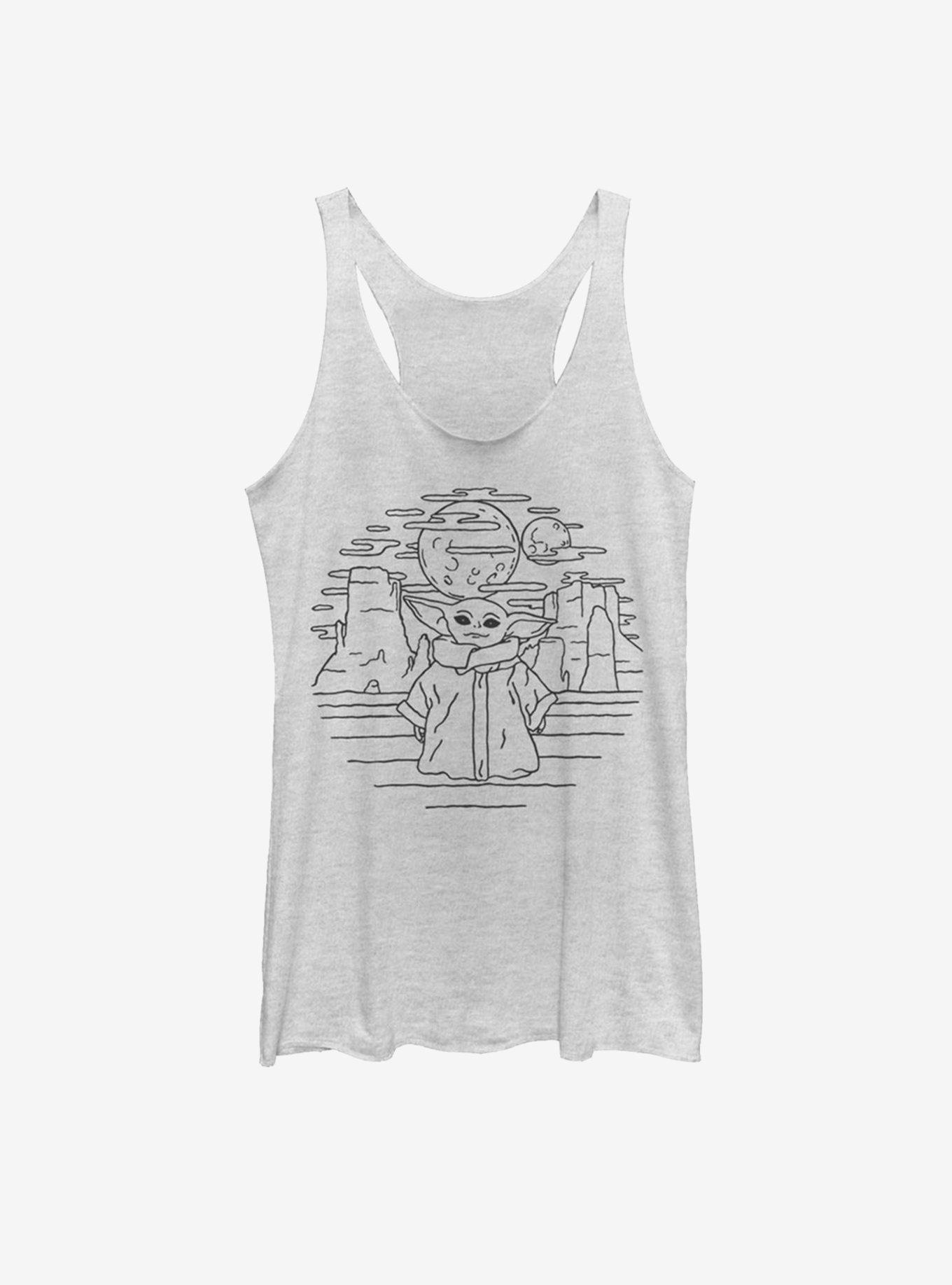 Star Wars The Mandalorian The Child Doodle Womens Tank Top, WHITE HTR, hi-res