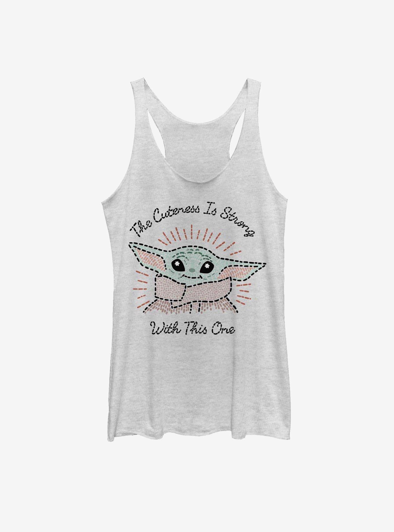 Star Wars The Mandalorian The Child Stitch Womens Tank Top, WHITE HTR, hi-res