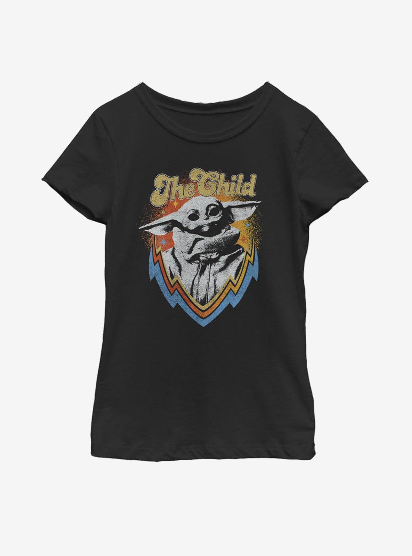 Star Wars The Mandalorian The Child Retro Youth Girls T-Shirt, BLACK, hi-res