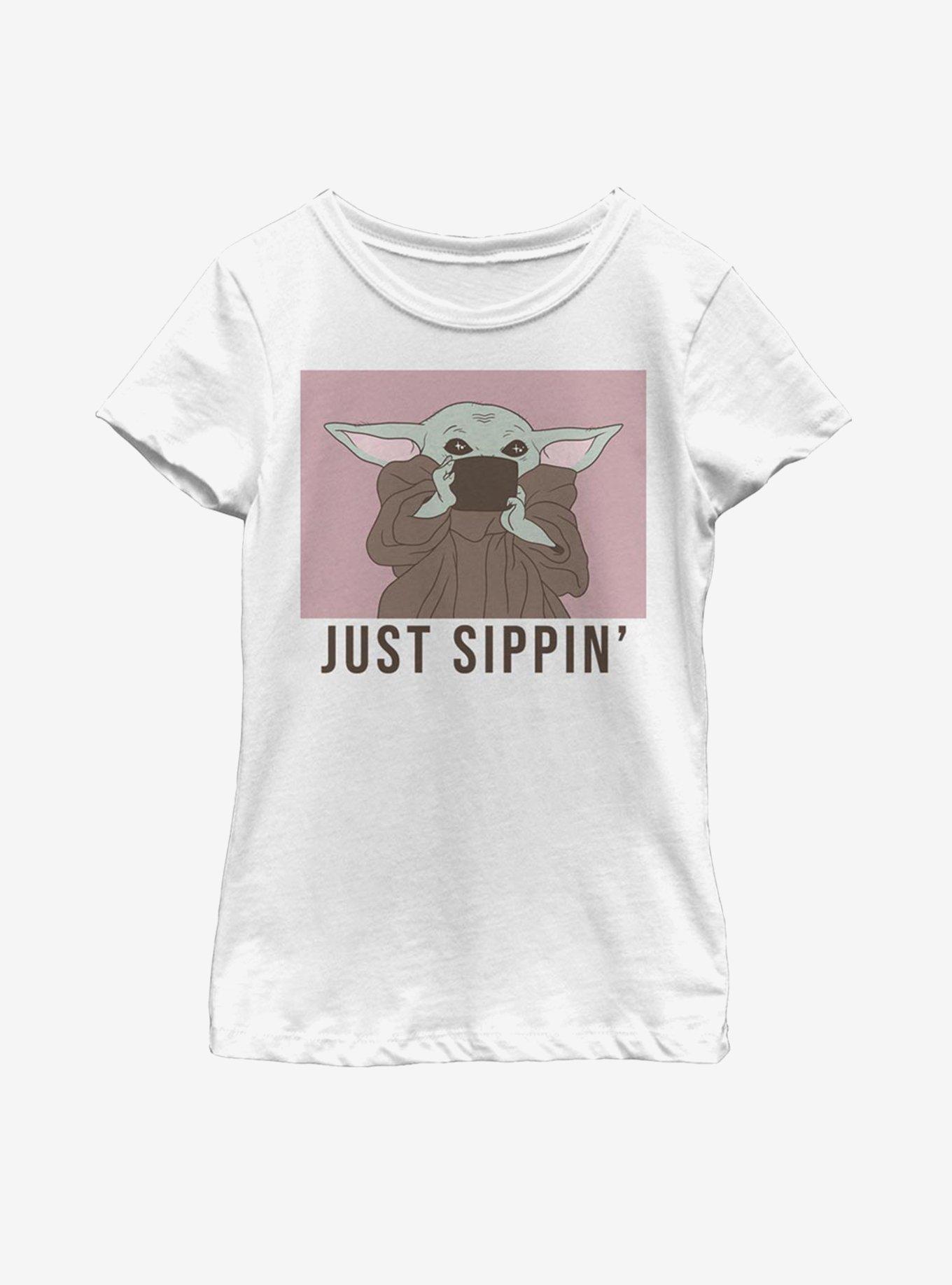 Star Wars The Mandalorian The Child Just Sippin' Youth Girls T-Shirt, , hi-res
