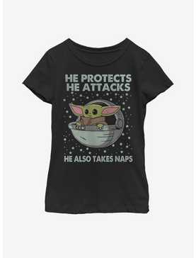 Star Wars The Mandalorian The Child Protect Attack And Nap Youth Girls T-Shirt, , hi-res