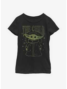 Star Wars The Mandalorian The Child Vintage Outline Youth Girls T-Shirt, , hi-res