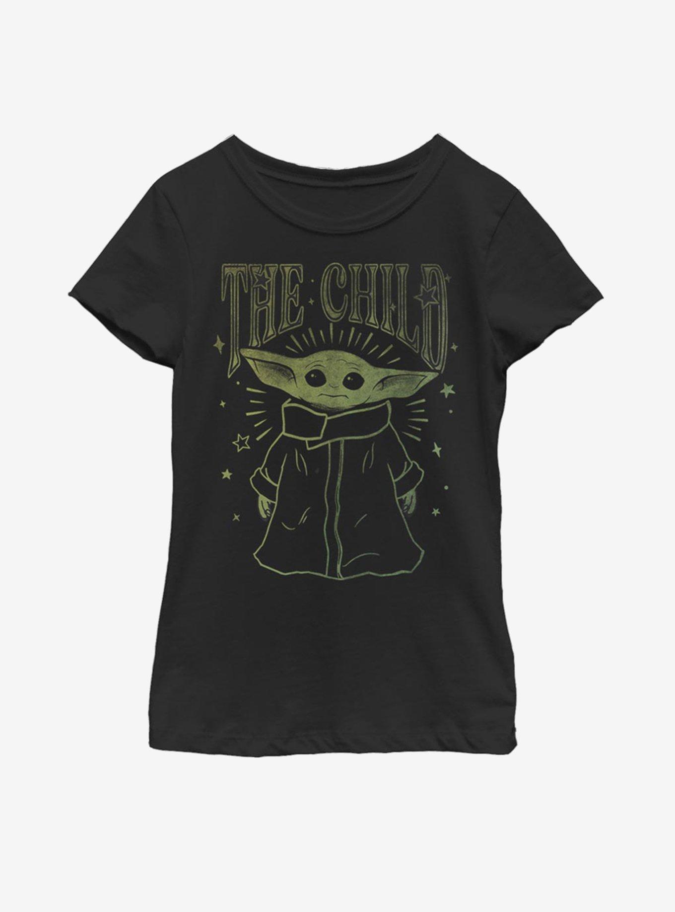 Star Wars The Mandalorian The Child Vintage Outline Youth Girls T-Shirt, , hi-res