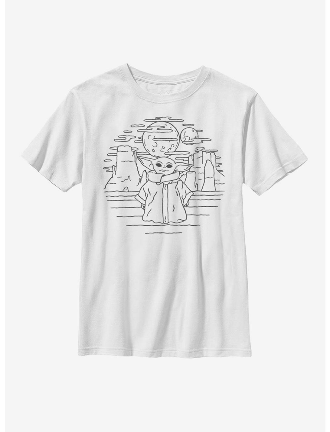 Star Wars The Mandalorian The Child Doodle Youth T-Shirt, WHITE, hi-res