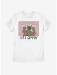 Star Wars The Mandalorian The Child Just Sippin' Womens T-Shirt, WHITE, hi-res