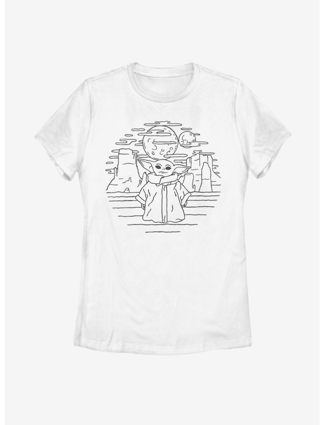 Star Wars The Mandalorian The Child Doodle Womens T-Shirt, WHITE, hi-res