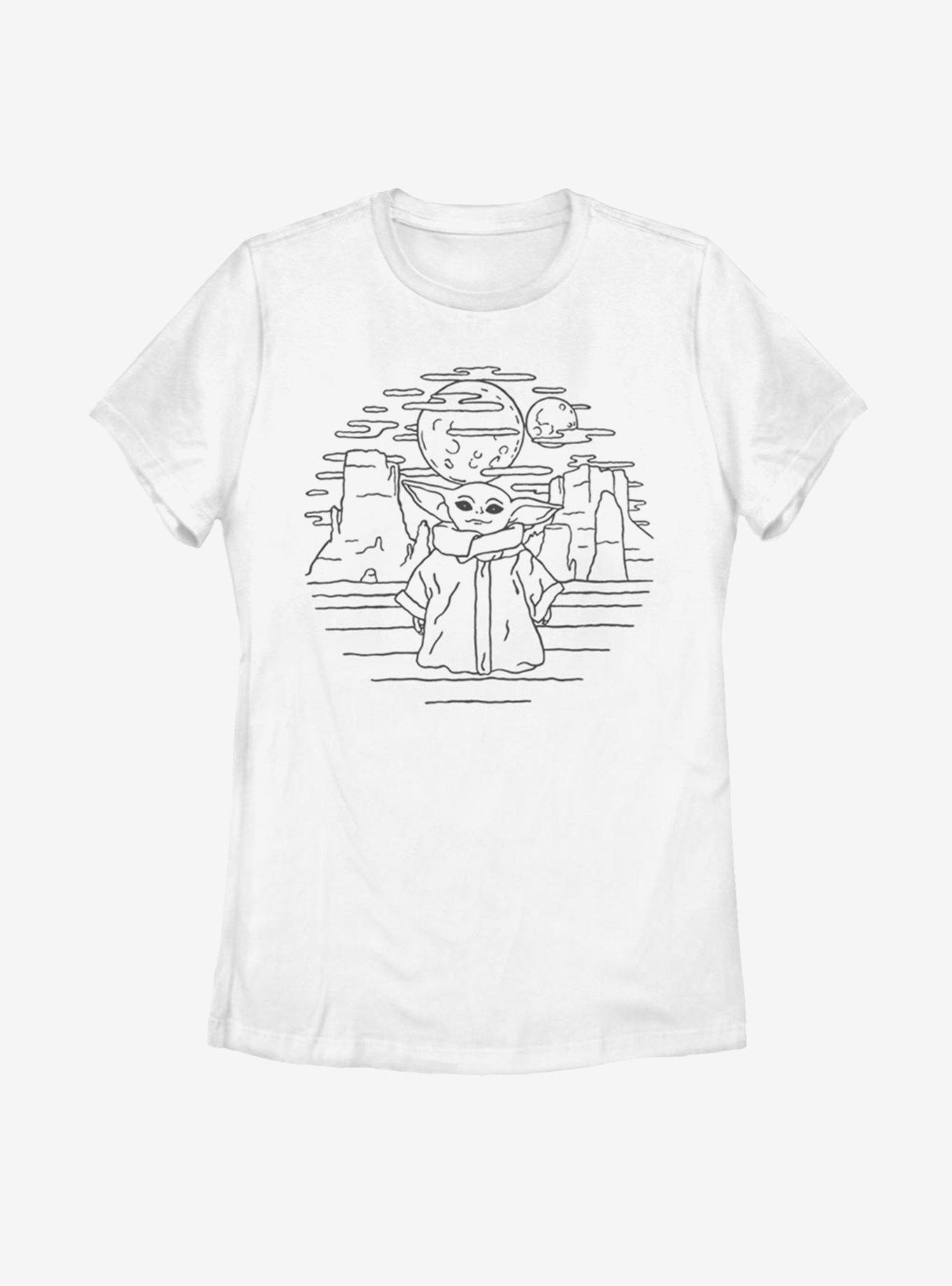 Star Wars The Mandalorian The Child Doodle Womens T-Shirt, WHITE, hi-res