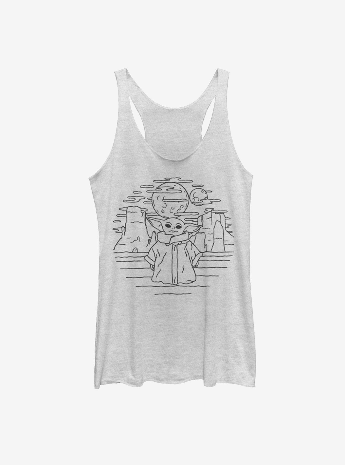 Star Wars The Mandalorian The Child Doodle Womens Tank Top, WHITE HTR, hi-res