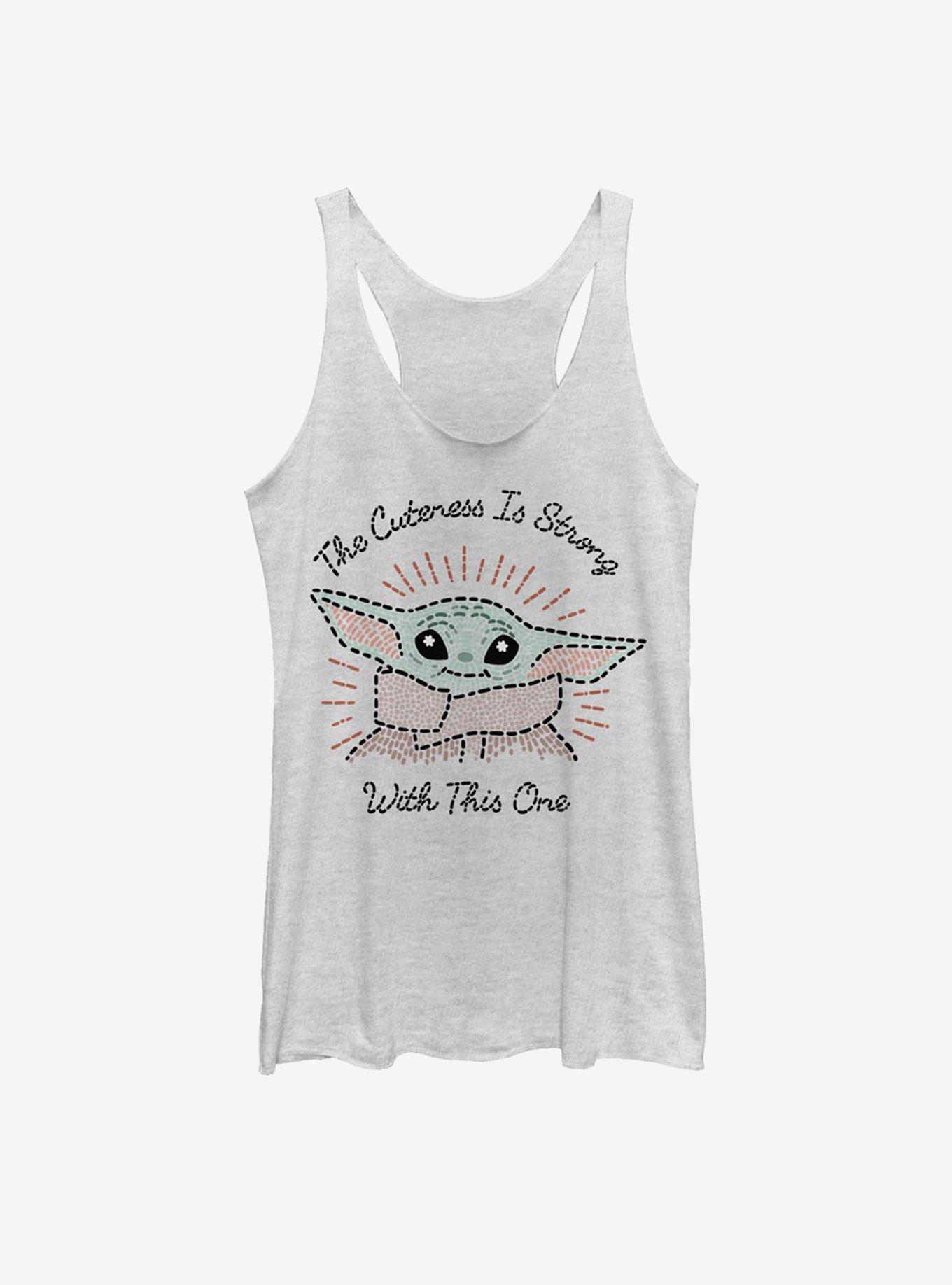 Star Wars The Mandalorian The Child Stitch Womens Tank Top, WHITE HTR, hi-res