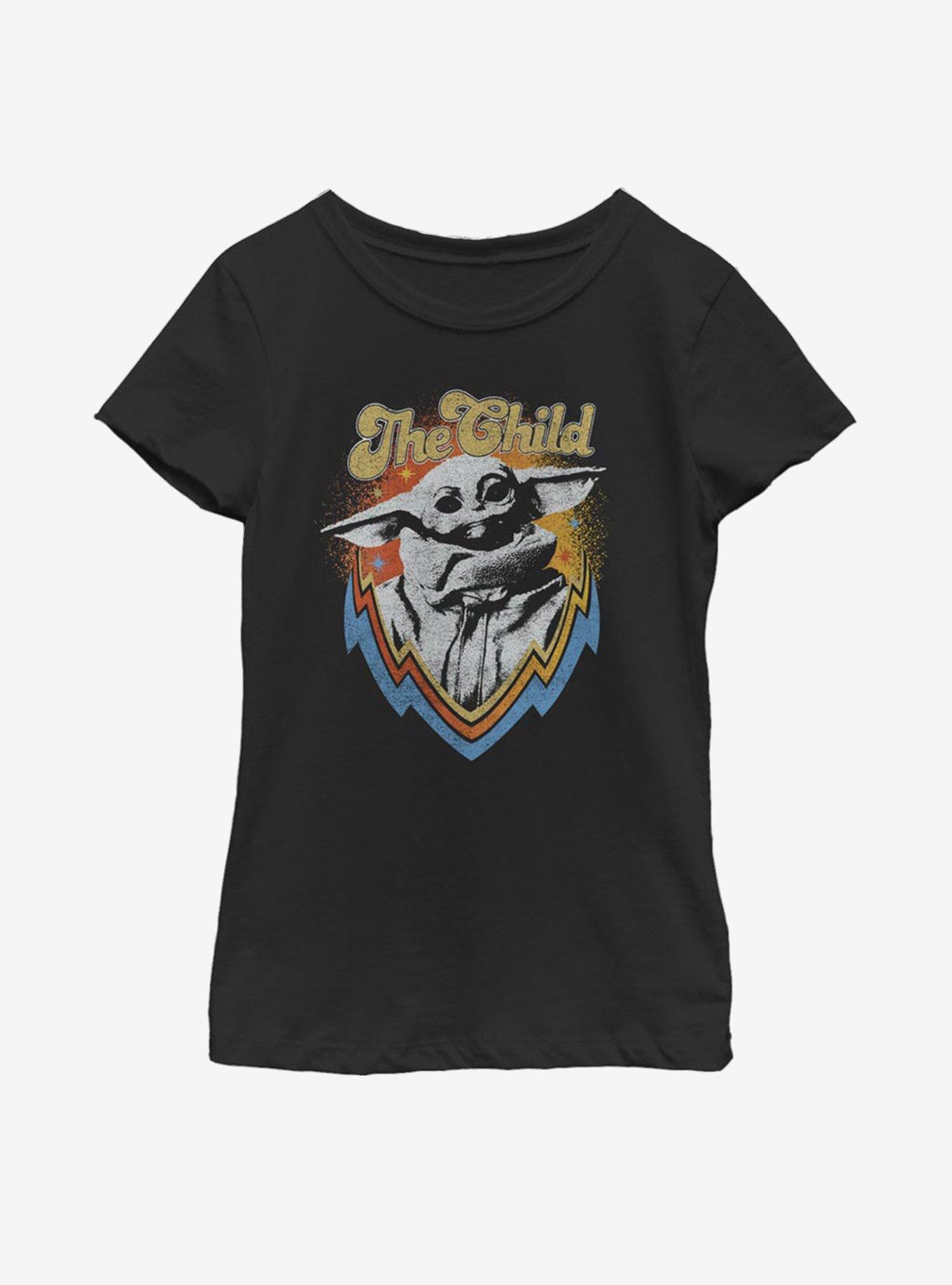 Star Wars The Mandalorian The Child Retro Youth Girls T-Shirt, BLACK, hi-res