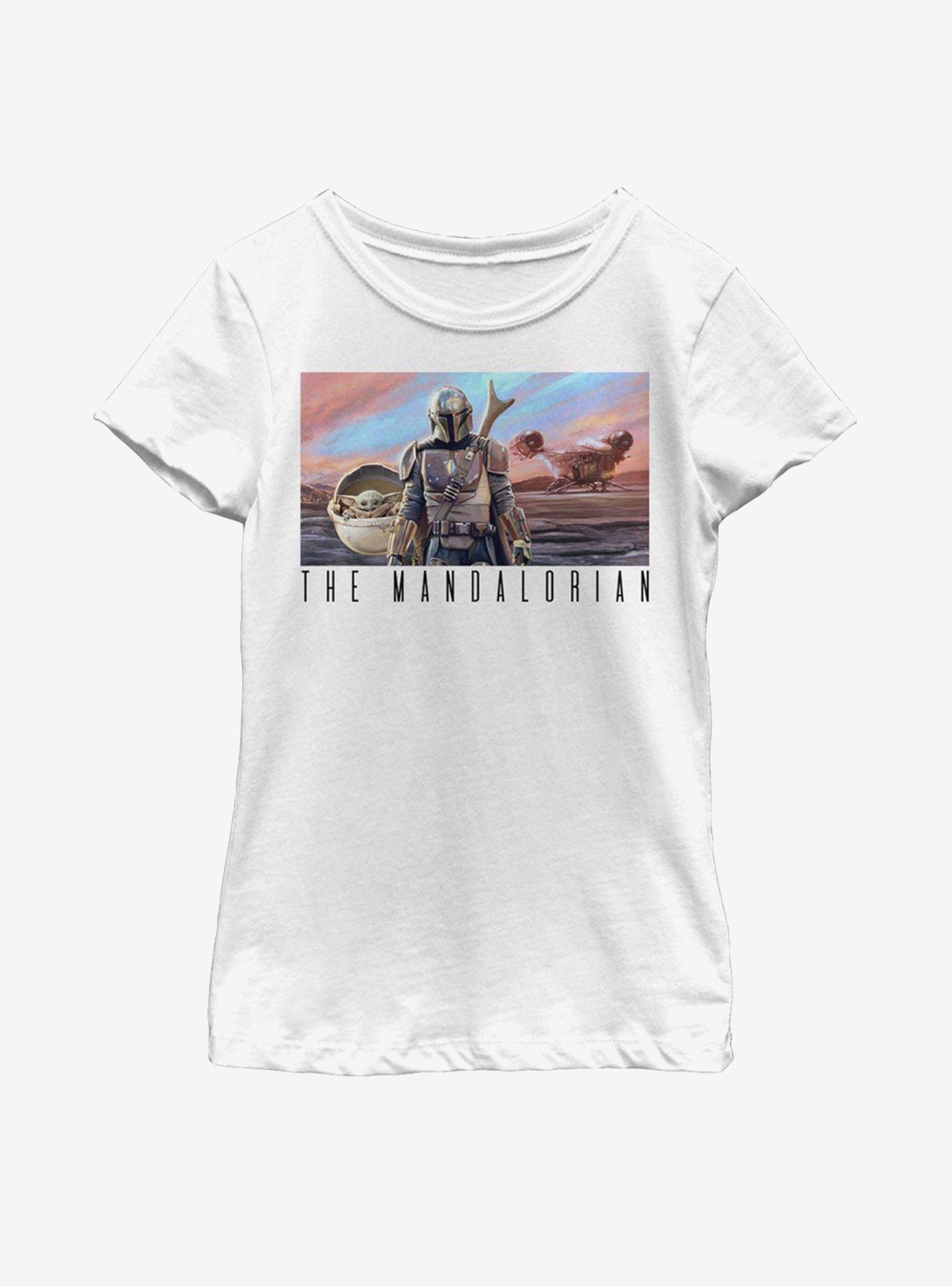 Star Wars The Mandalorian The Child Family Postcard Youth Girls T-Shirt, WHITE, hi-res