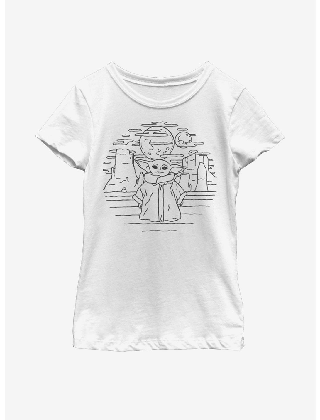 Star Wars The Mandalorian The Child Doodle Youth Girls T-Shirt, WHITE, hi-res