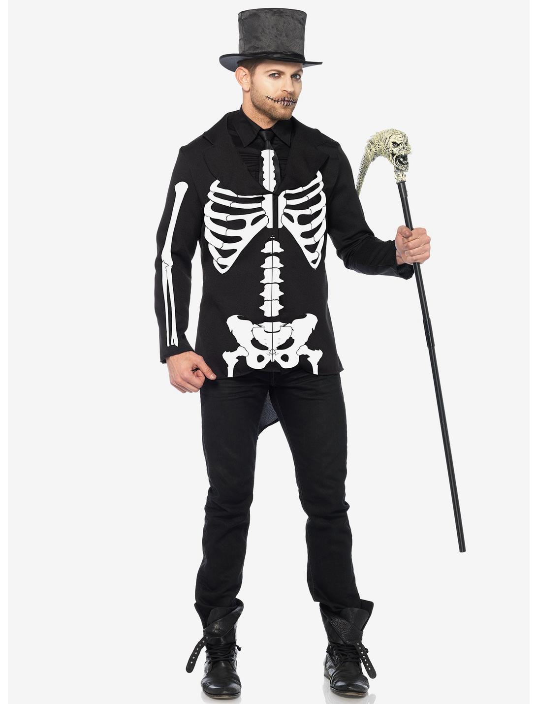 Bone Daddy Skeleton Tuxedo Costume, BLACK  WHITE, hi-res