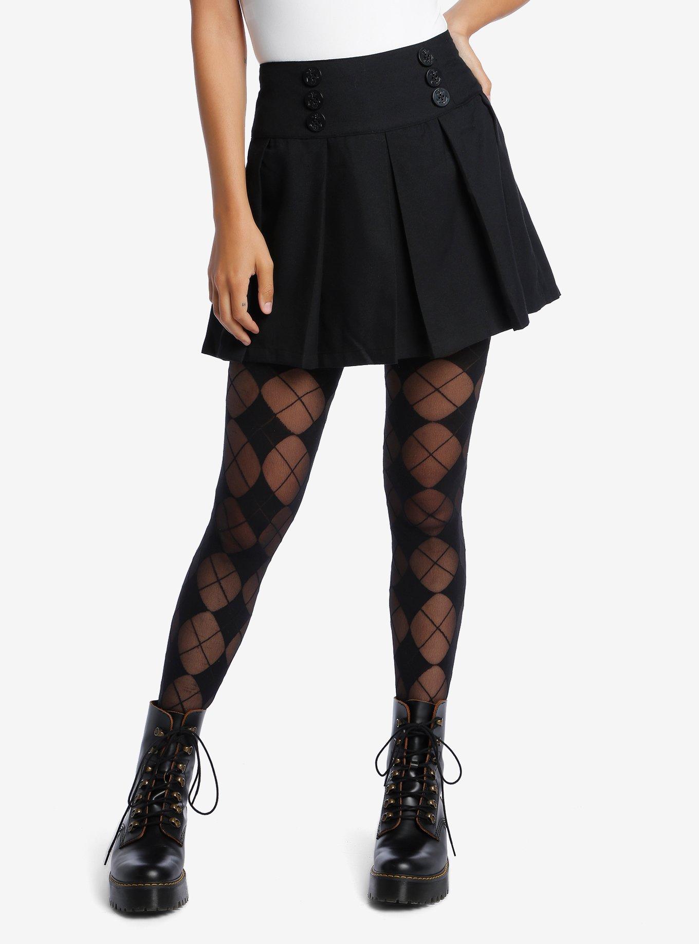 Sailor Button Detail Pleated Skirt