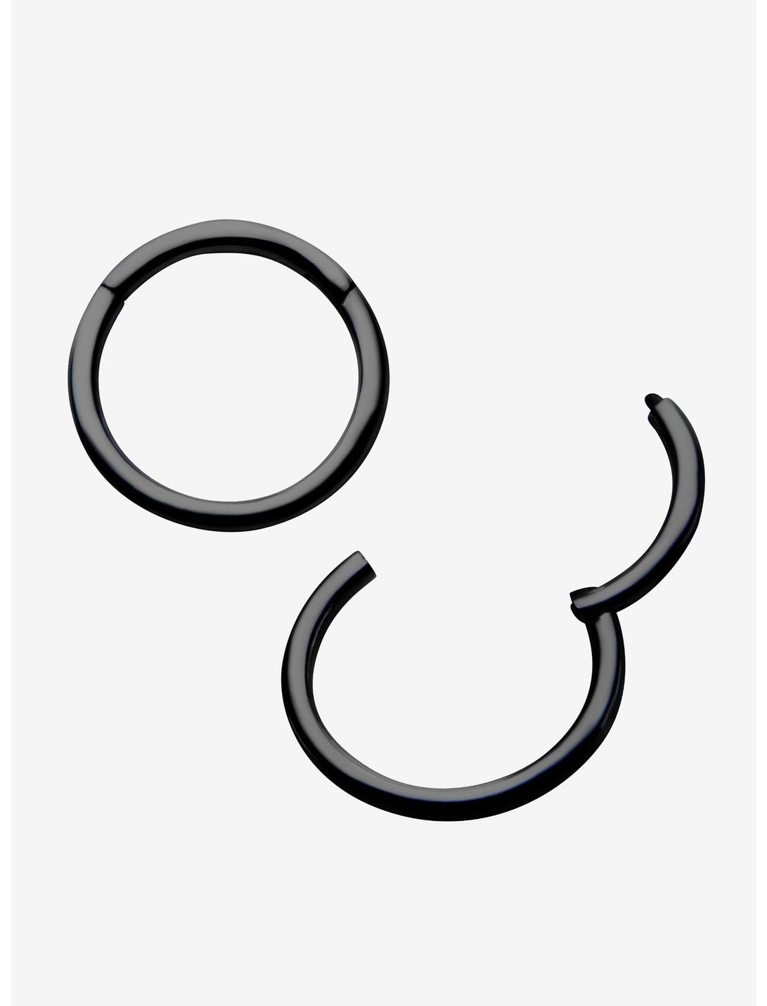 Steel Black Hinged Hoop 2 Pack, BLACK, hi-res