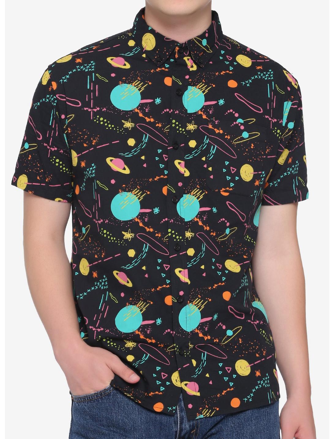 Bright Planets Woven Button-Up, MULTI, hi-res