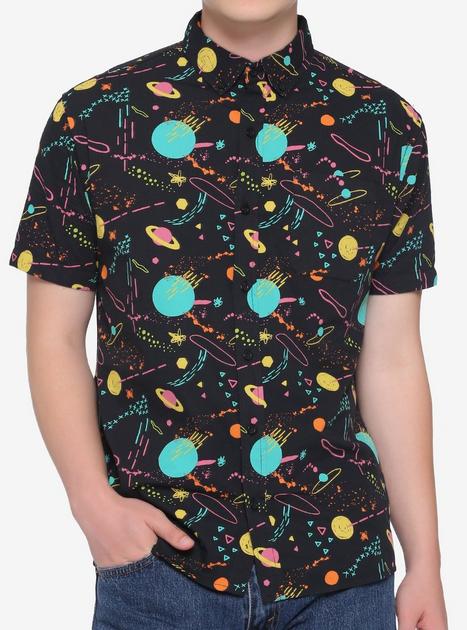 Bright Planets Woven Button-Up | Hot Topic