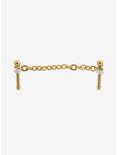 Steel Gold Chain Double Nose Stud, GOLD, hi-res