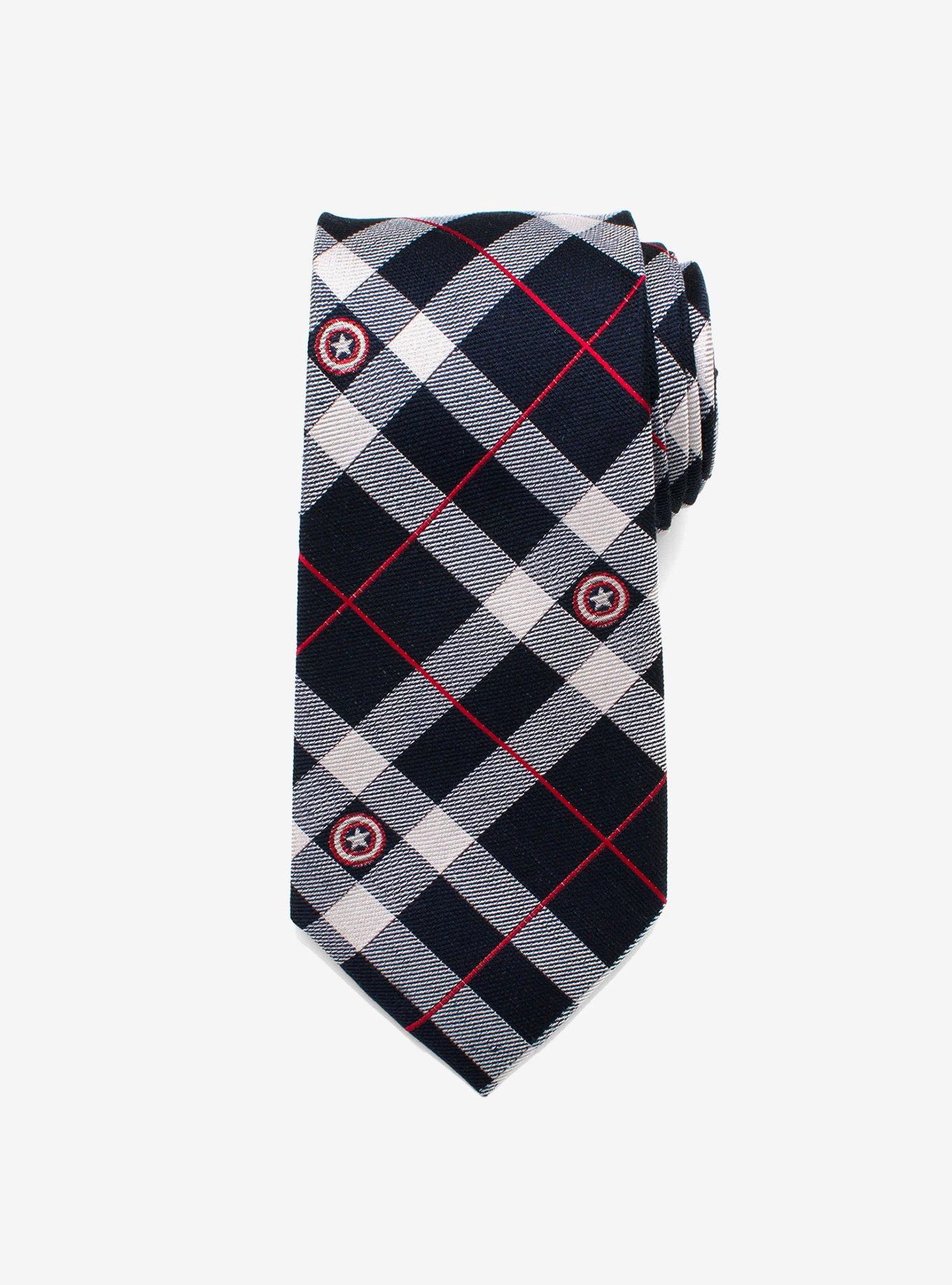 Marvel Captain America Blue Plaid Tie, , hi-res