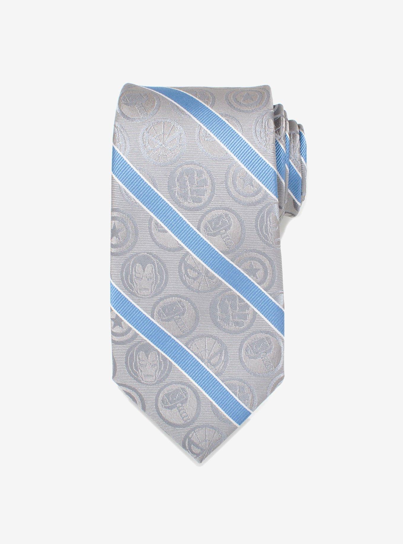 Marvel Comics Grey and Blue Stripe Tie, , hi-res