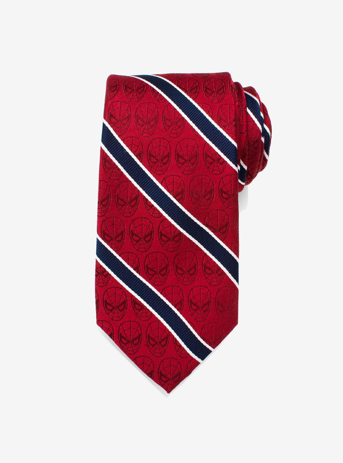 Marvel Spider-Man Red and Navy Stripe Tie, , hi-res