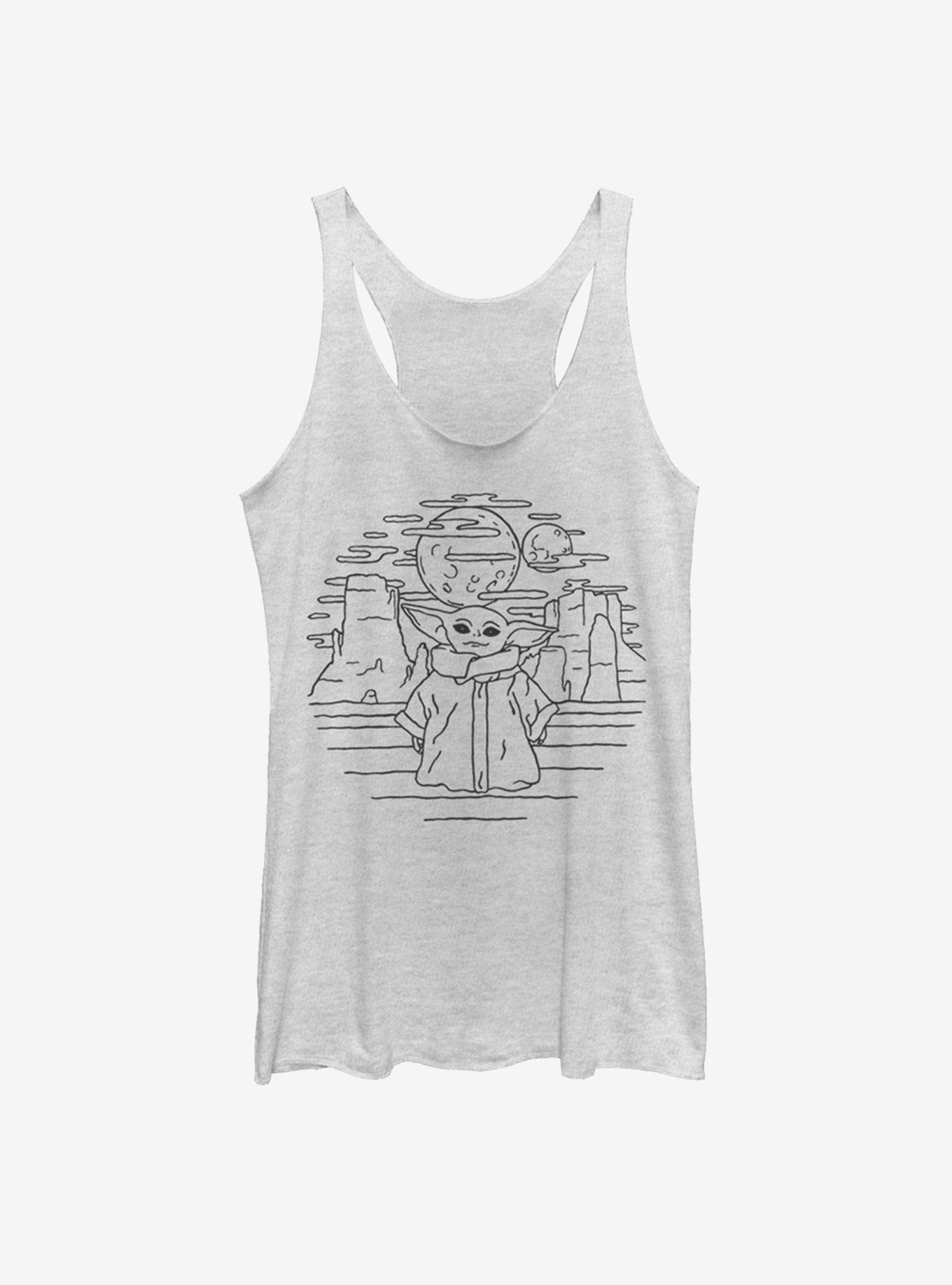 Star Wars The Mandalorian The Child Doodle Girls Tank, WHITE HTR, hi-res