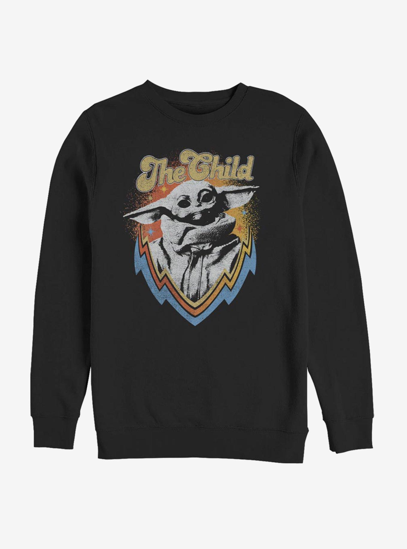 Star Wars The Mandalorian The Child Retro Crew Sweatshirt, BLACK, hi-res