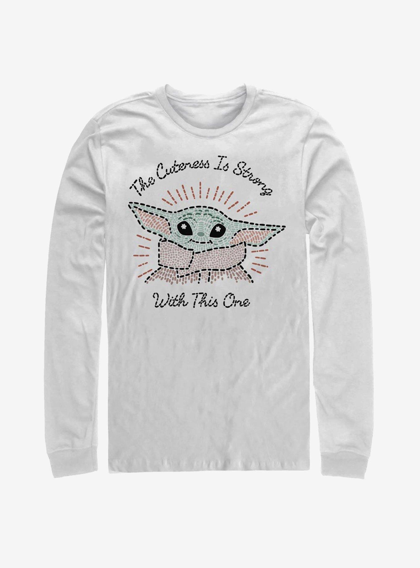 Star Wars The Mandalorian The Child Stitch Long-Sleeve T-Shirt, WHITE, hi-res