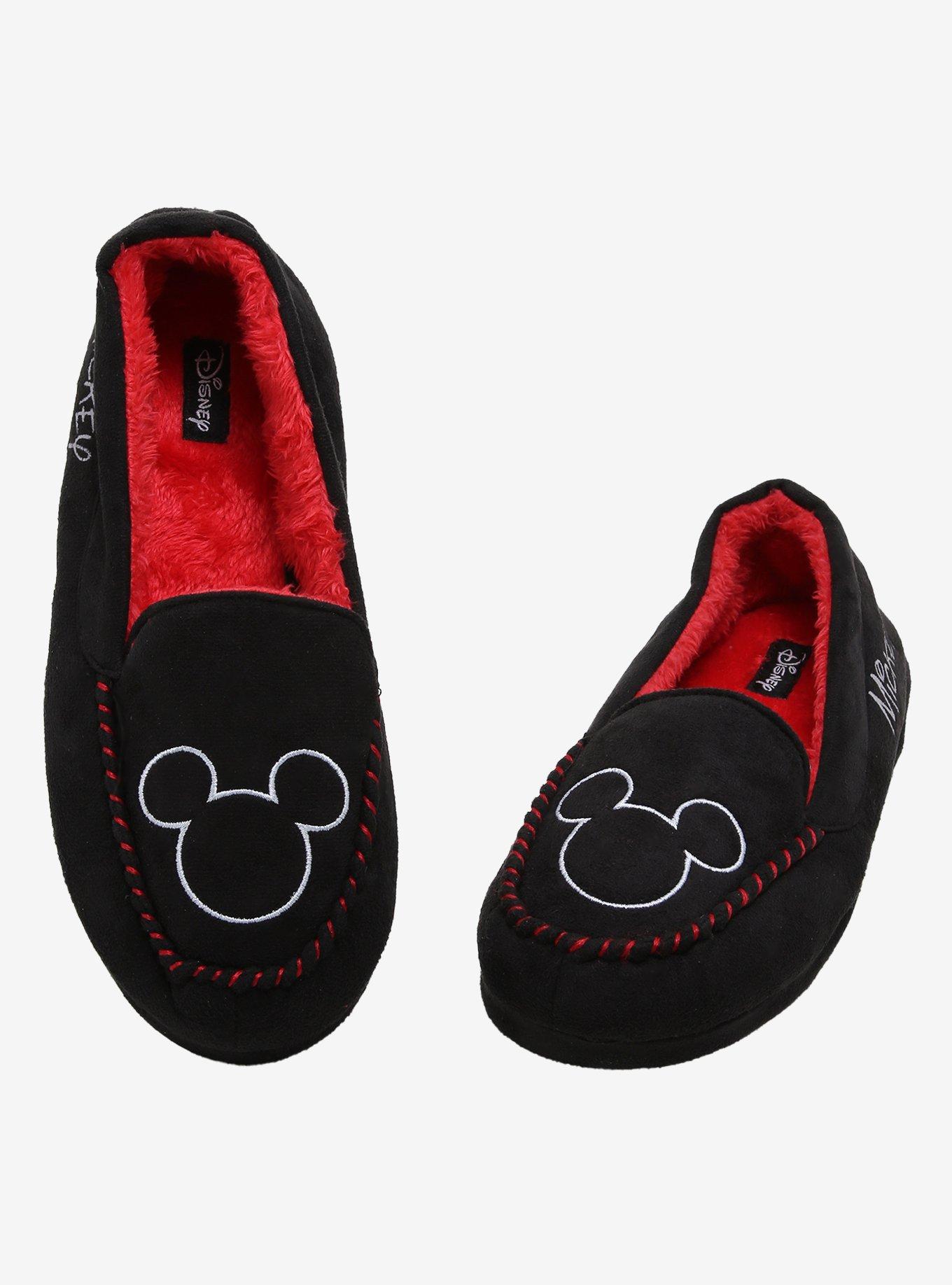 Disney Mickey Mouse Red & Black Moccasin Slippers, MULTI, hi-res