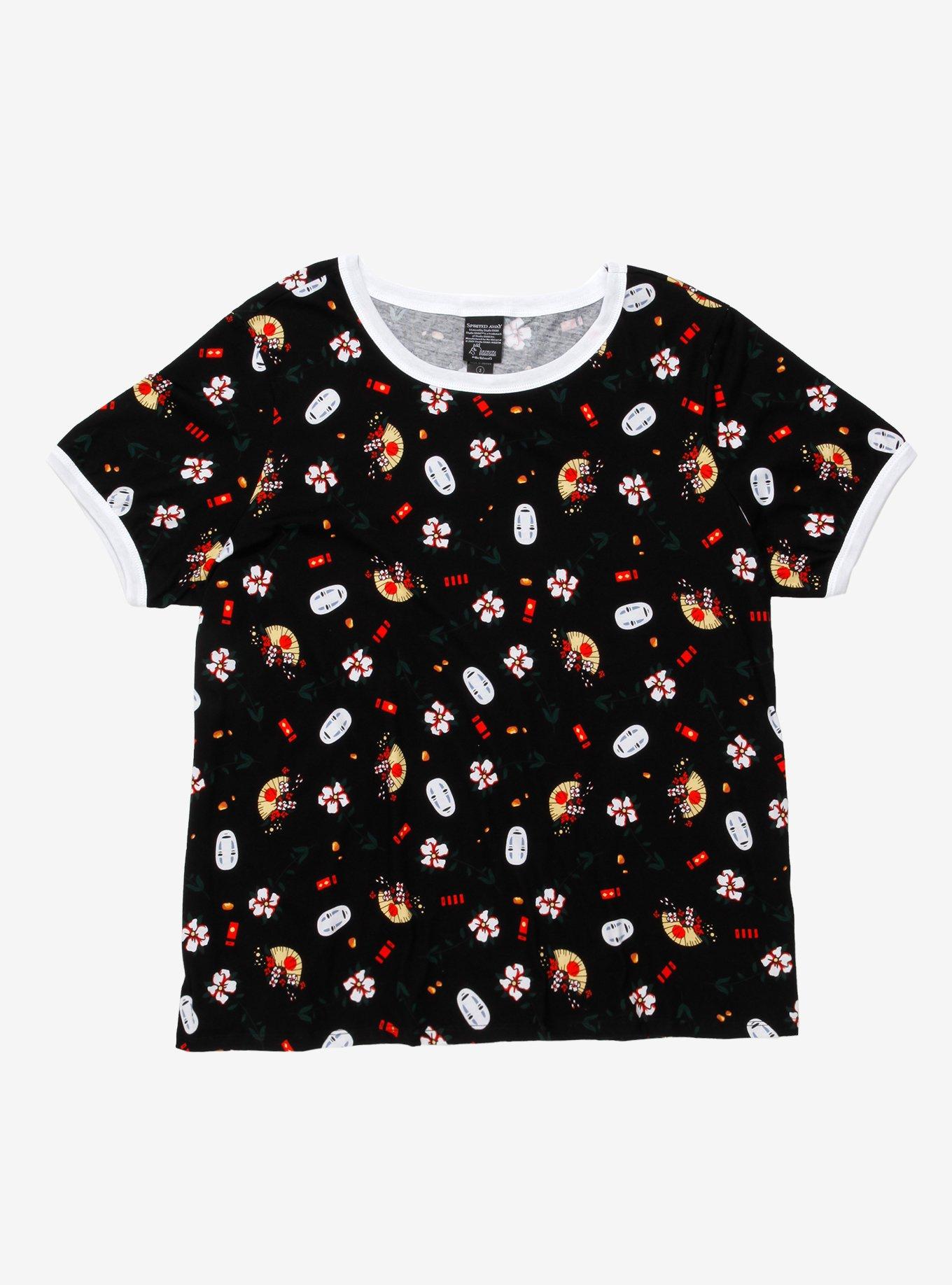 Studio Ghibli Spirited Away No-Face Girls Ringer T-Shirt Plus Size, MULTI, hi-res