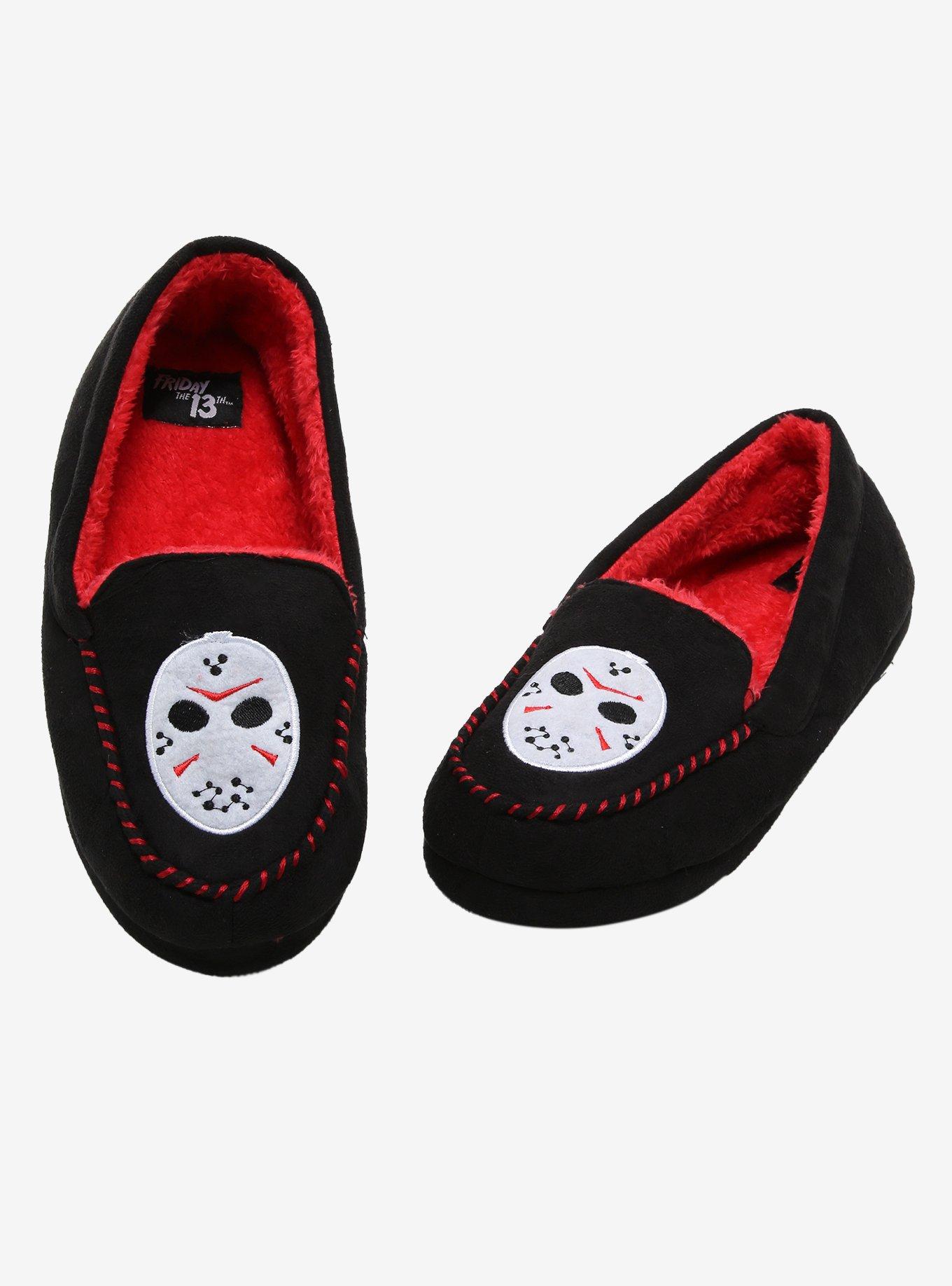 Friday The 13th Jason Mask Moccasin Slippers, MULTI, hi-res