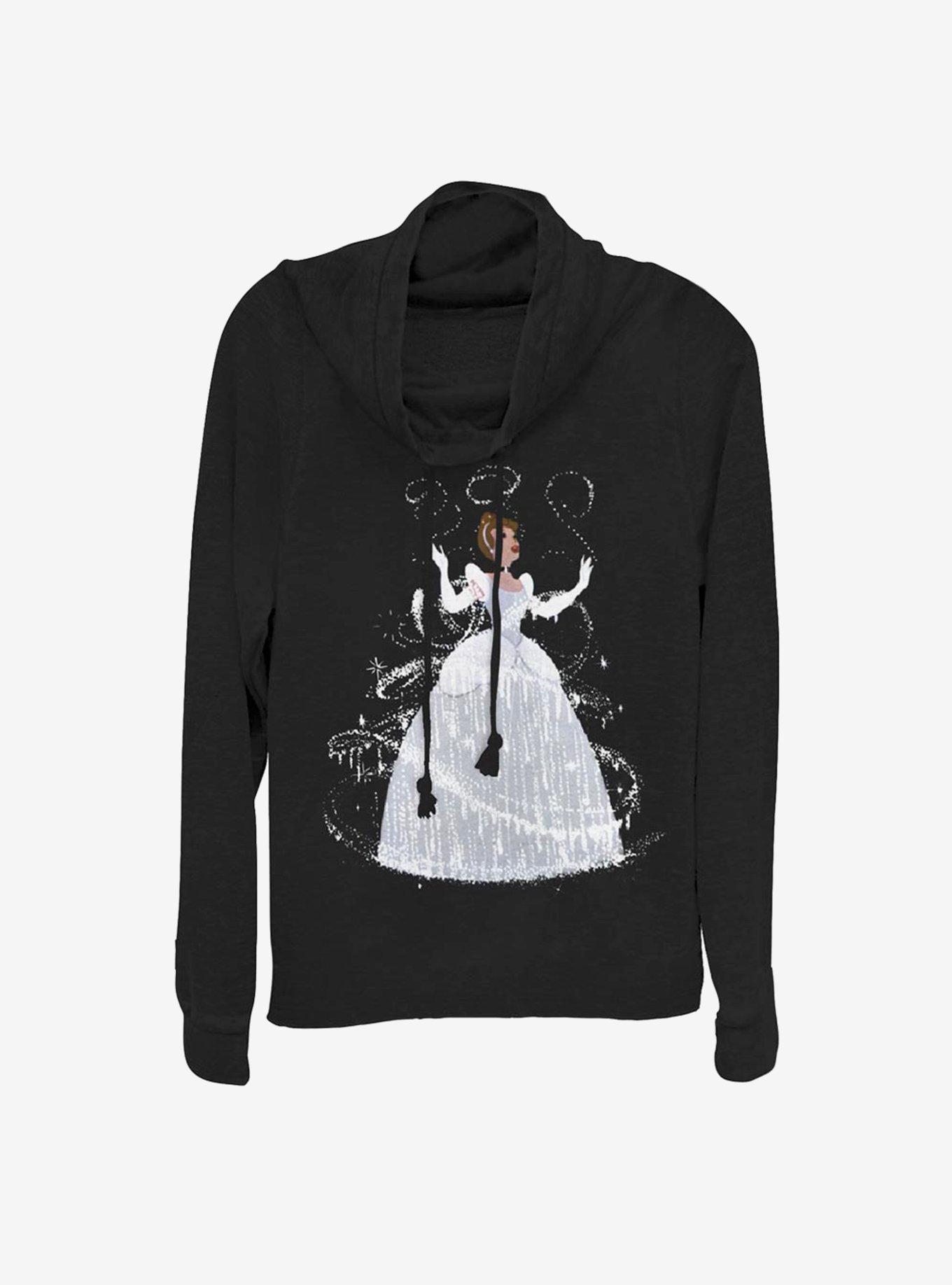 Disney Cinderella Classic Transformation Cowlneck Long-Sleeve Girls Top, BLACK, hi-res