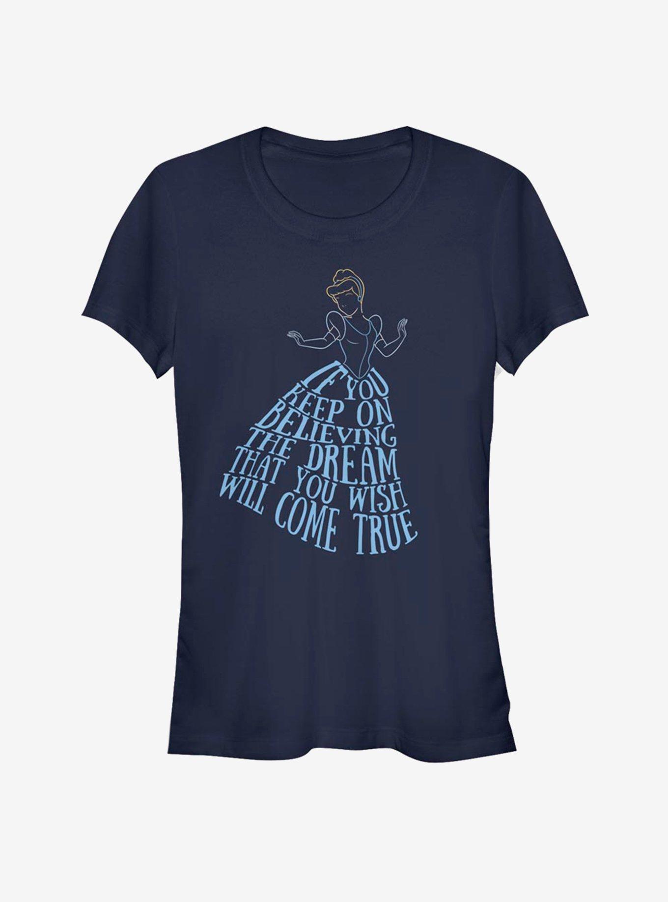 Disney Cinderella Classic Believe Girls T-Shirt, NAVY, hi-res