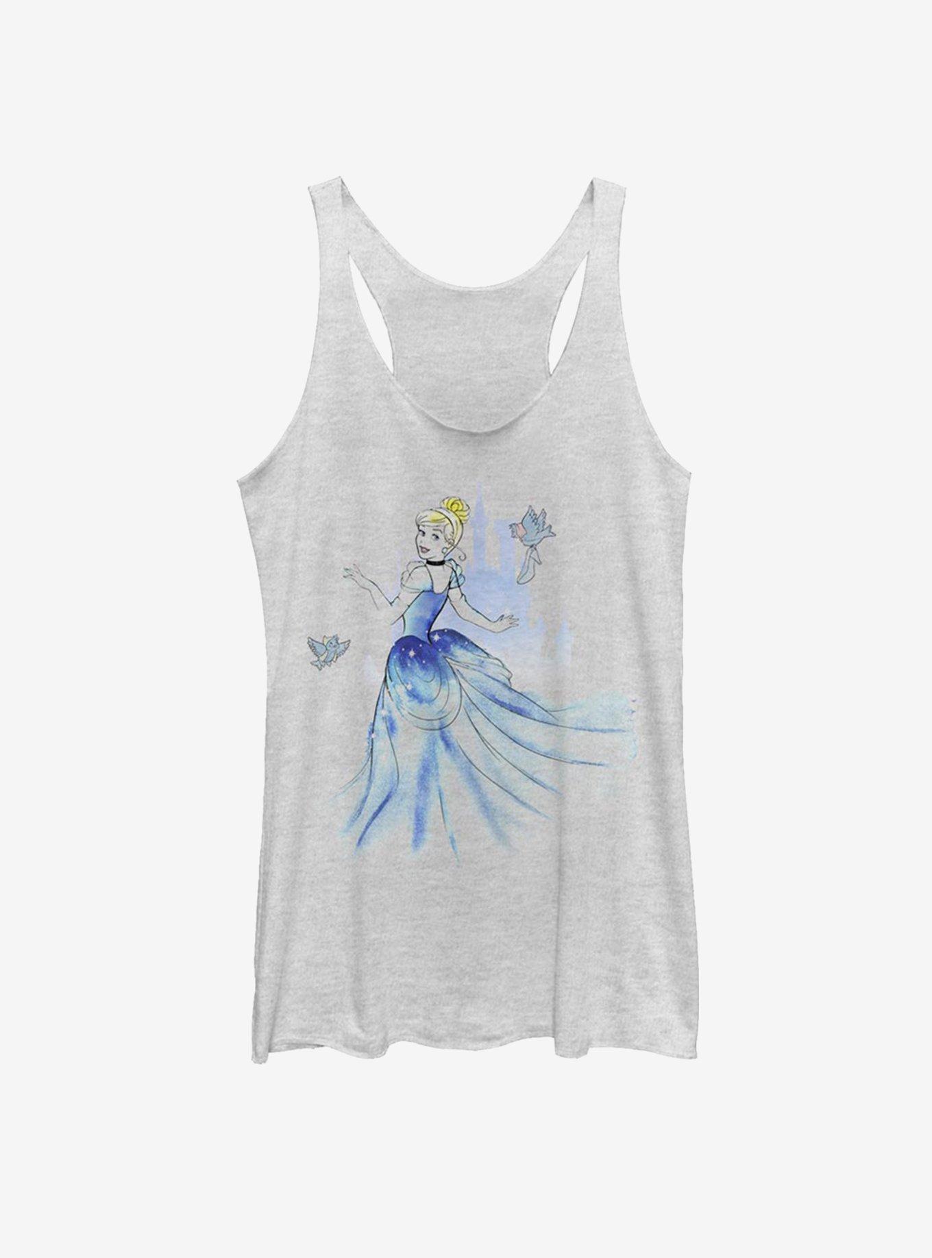 Disney Cinderella Classic Cinderella Watercolor Girls Tank, WHITE HTR, hi-res