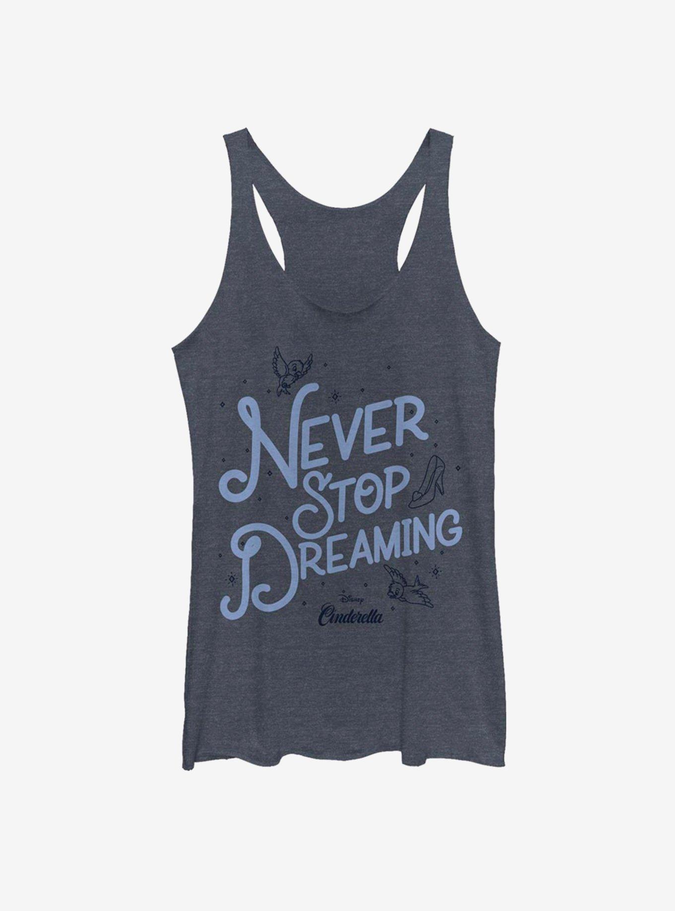 Disney Cinderella Classic Dream Text Girls Tank, NAVY HTR, hi-res